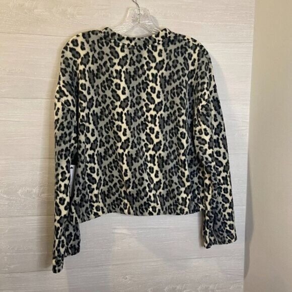 ABOUND Women's Cozy Fleece Sweatshirt In Black Giada Leopard‎ NWT - Picture 5 of 7